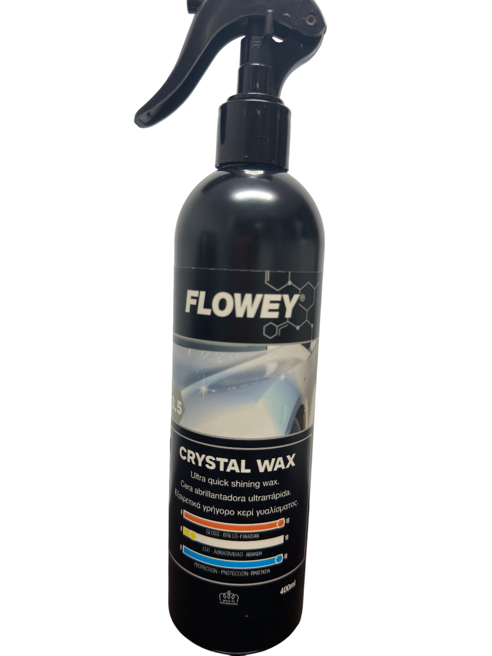 FLOWEY® Crystal Wax 3.5 – Cera Abrillantadora Ultrarrápida (400 ml)